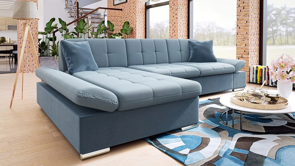 Rohová rozkladacia sedacia súprava Laviva Premium, Dostupné poťahy: Maya 07 + Maya 07 + Maya 02, Strana: ľavá