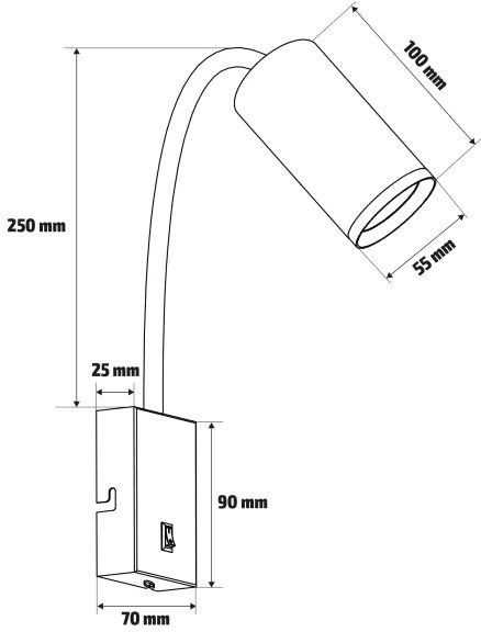 Brilagi - Flexibilná nástenná lampa SELE 1xGU10/30W/230V čierna/dubový dekor