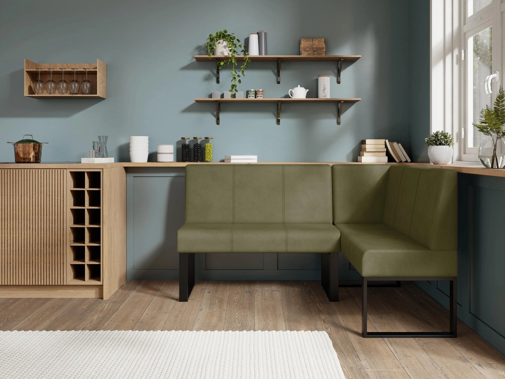 Rohová lavica Bernio 140x200 (olivová) (P). Akcia -20%. Vlastná spoľahlivá doprava až k Vám domov. 1129856