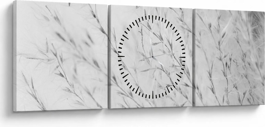 Obraz - Pampas grass N⁰2 (s hodinami) (90x30 cm)