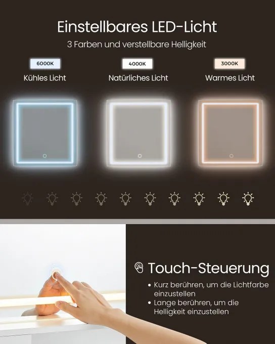 Toaletný stolík s LED osvetlením RDT134W01