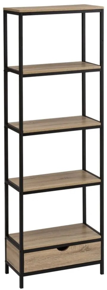 Čierna prírodná knižnica v dekore duba 60x180 cm Urban – Casa Selección