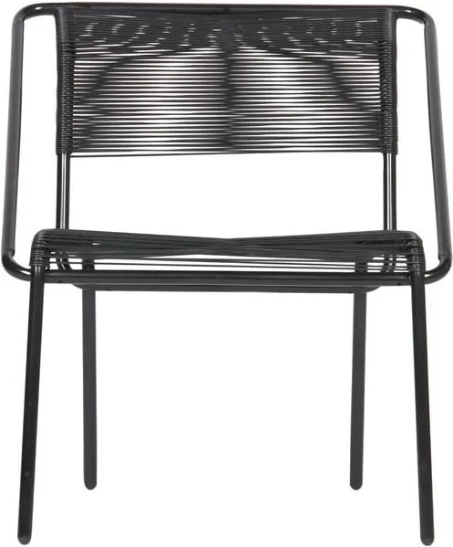 Čierna stolička z plastového ratanu vhodná i do exteriéru BePureHome Wisp