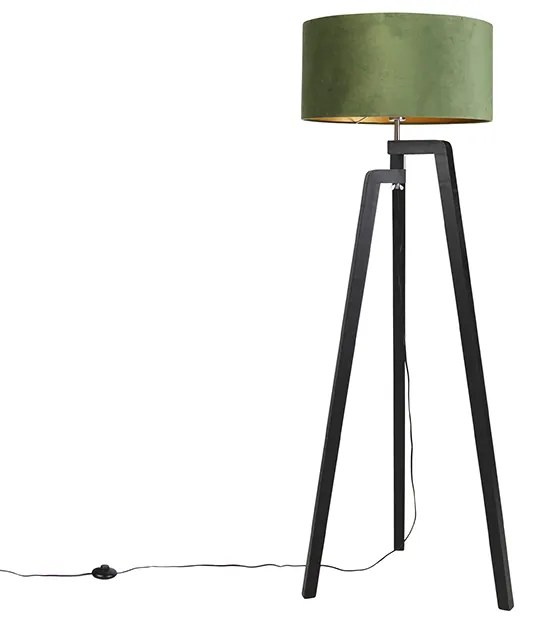 Statív stojací čierny so zeleným tienidlom a zlatom 50 cm - Puros