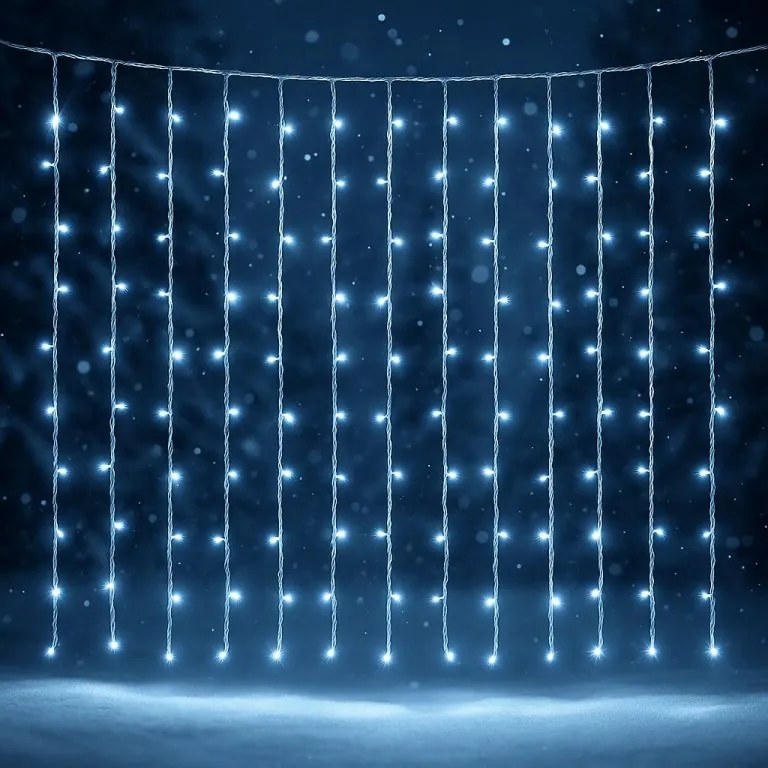 VOLTRONIC® 59571 Vianočné osvetlenie - svetelný záves - 3x3 m studená biela 300 LED