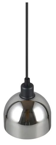 Závesné svietidlo so skleneným tienidlom v čierno-striebornej farbe ø 12 cm Molly – Trio