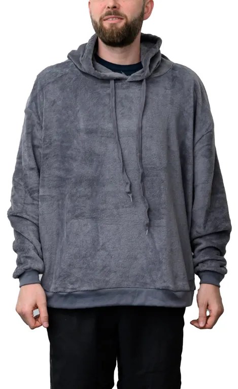 Mikinová deka s rukávmi a kapucňou CHILL, pánska Farba: Tmavosivá