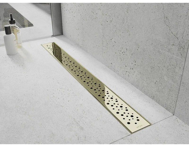 Mexen Flat M12 nerezový sprchový žľab 80 cm, zlatá, 1521080-15