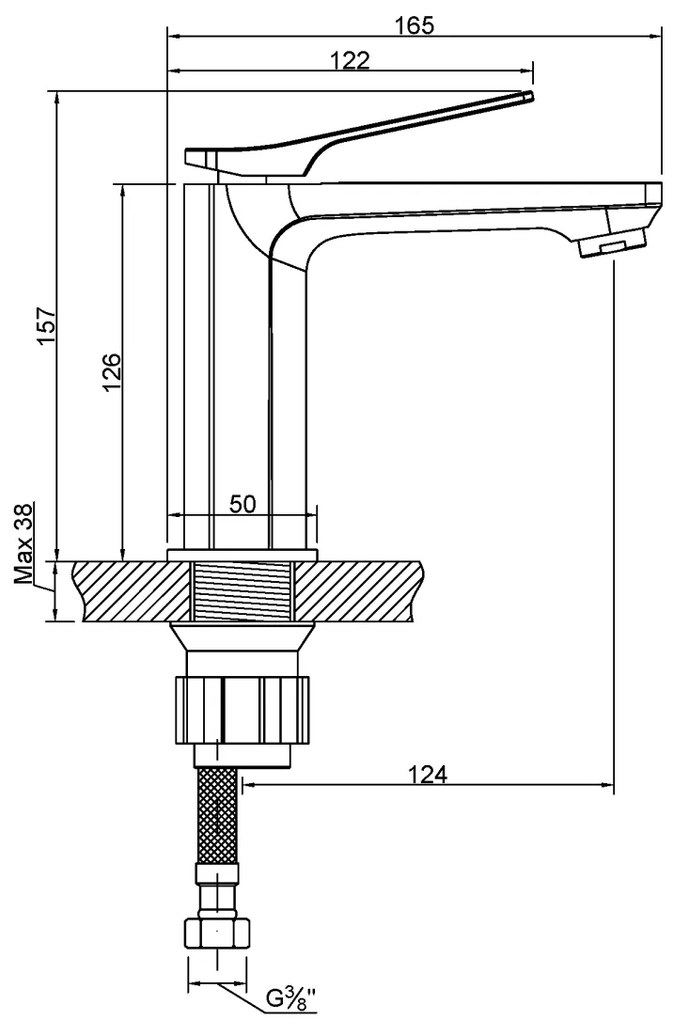 Invena Neri, umývadlová batéria h-157, medená matná, INV-BU-P1-014-L