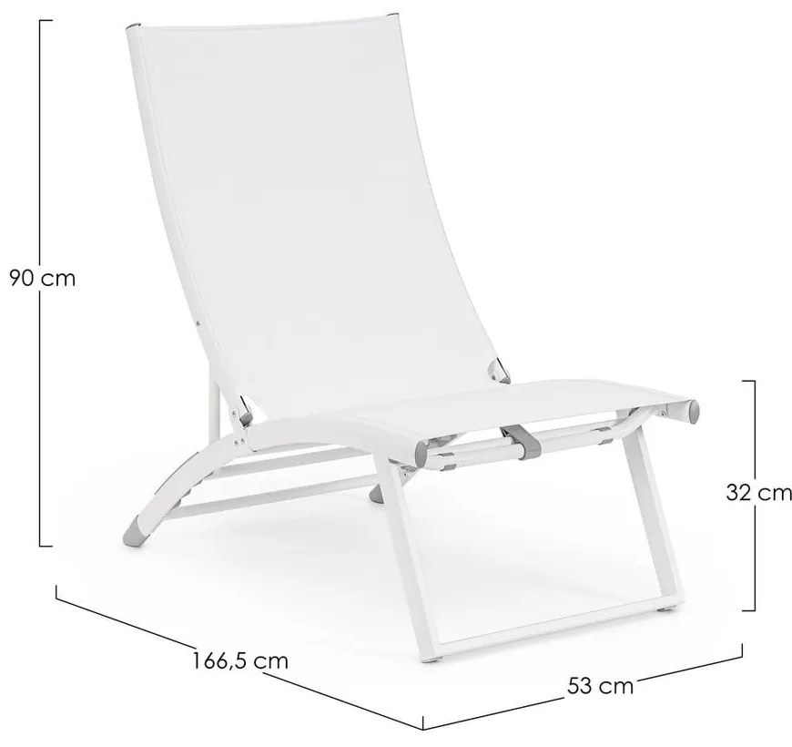 Biele kovové záhradné ležadlo Taylor – Bizzotto