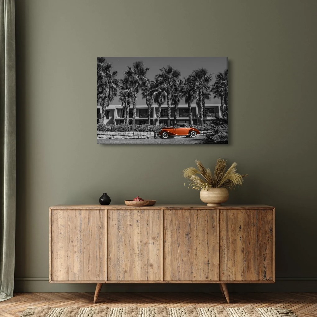 Obraz - Retro červené auto (90x60 cm)