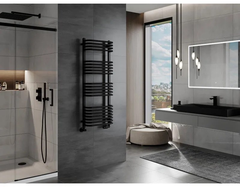 Mexen Apollo, vykurovacie teleso 1210 x 450 mm, 563 W, čierna, W117-1210-450-00-70