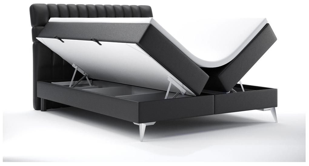 Kontinentálna posteľ 140 cm Molera (čierna ekokoža) (s úložným priestorom). Vlastná spoľahlivá doprava až k Vám domov. 1044262