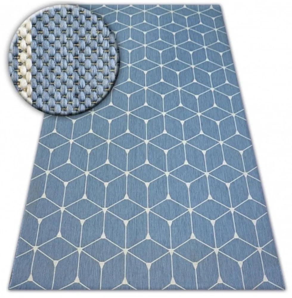 Kusový koberec Kocky 3D modrý 120x170cm