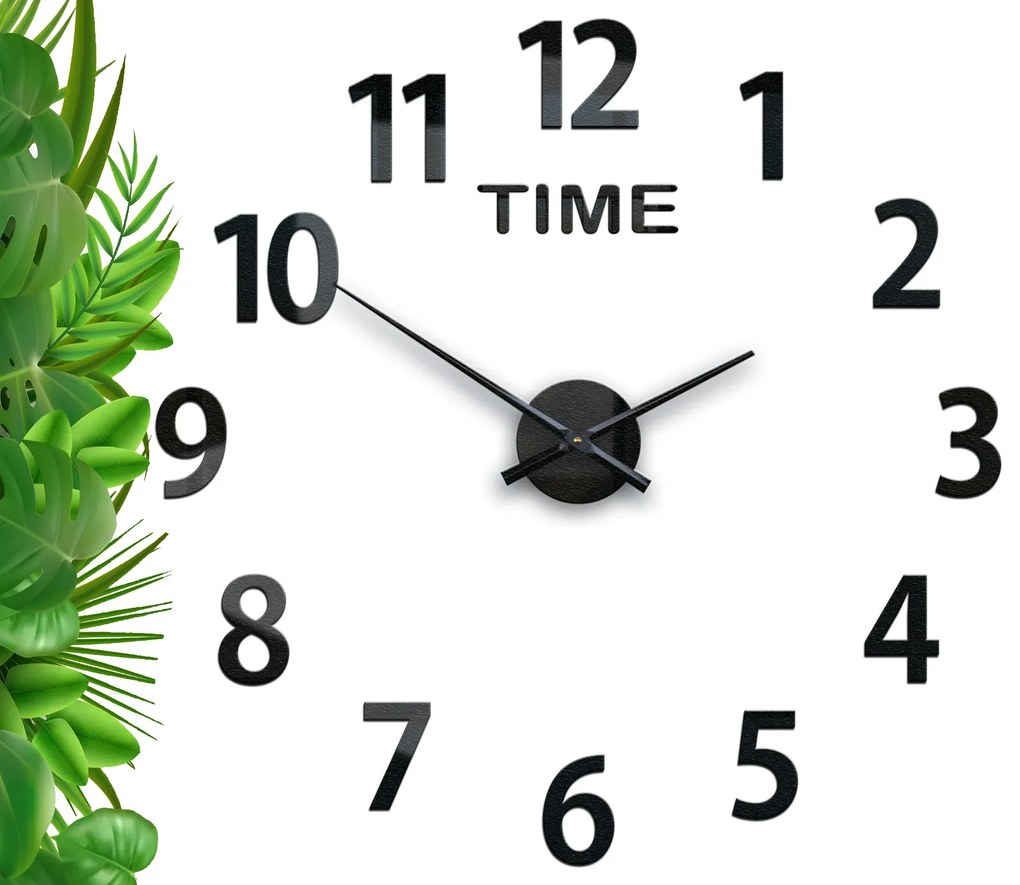 Nástenné samolepiace hodiny Amadeus Time 75 cm čierne