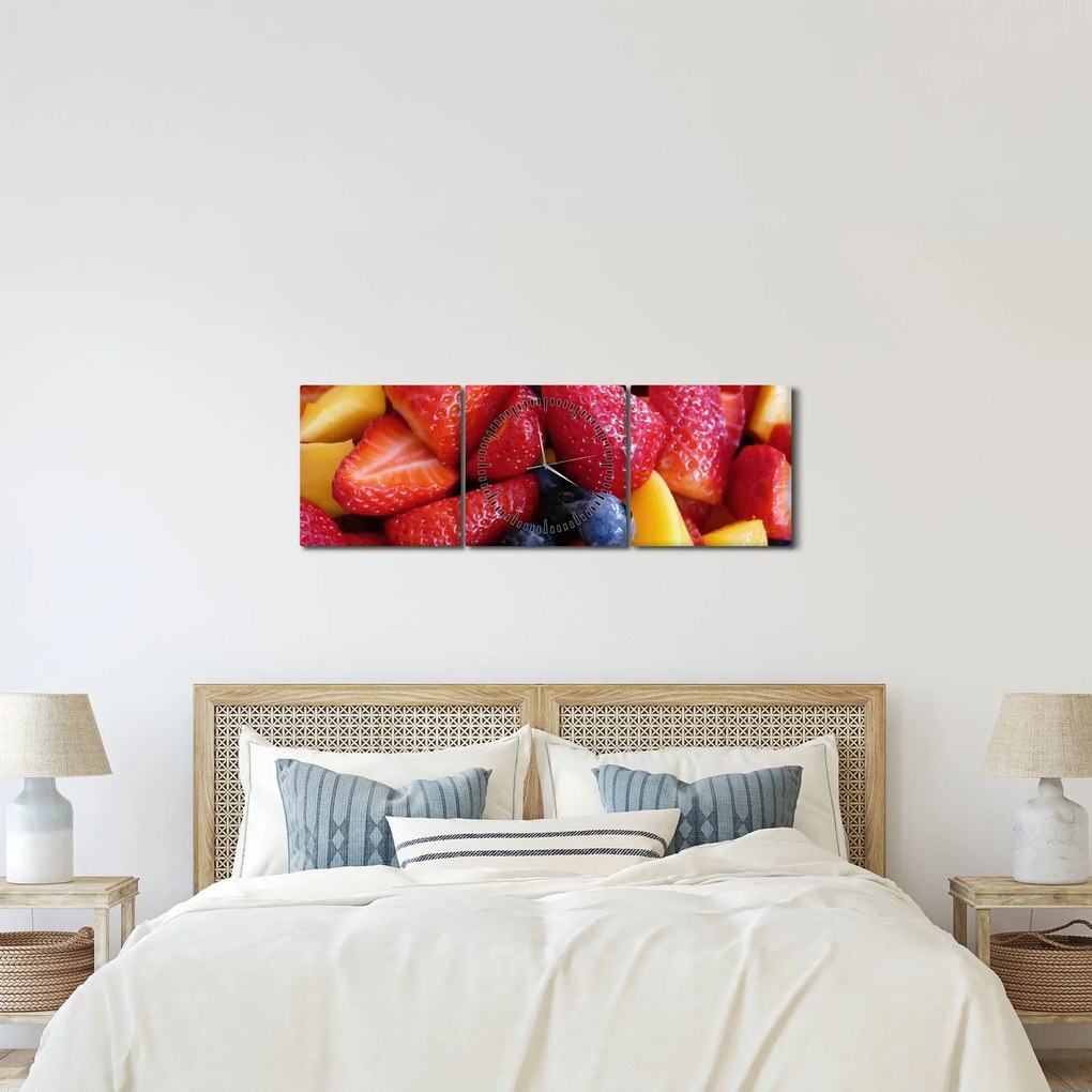Obraz ovocia (s hodinami) (90x30 cm)