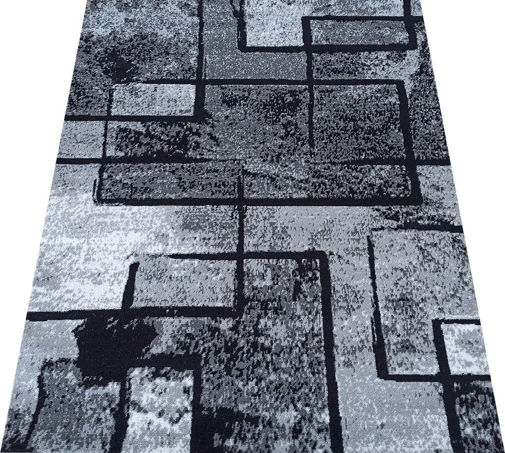 DY Sivo-čierny koberec s geometrickým vzorom Soho 15 Rozmer: 120x170 cm