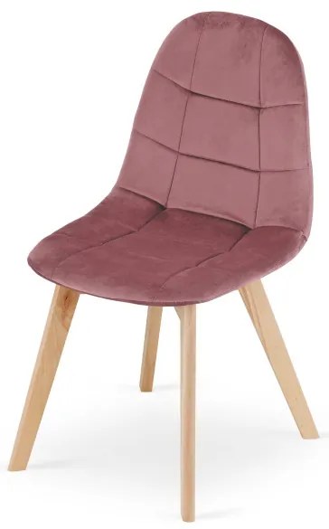 Set dvoch jedálenských stoličiek BORA zamatové ružové (2ks)