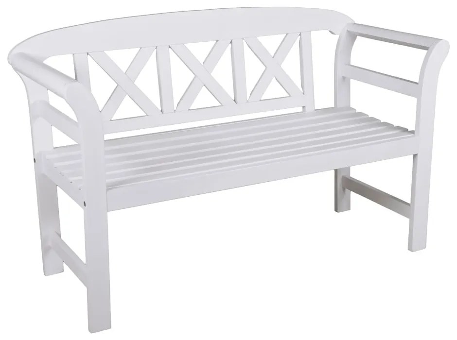 Biela drevená záhradná lavica Vancouver - Garden Pleasure