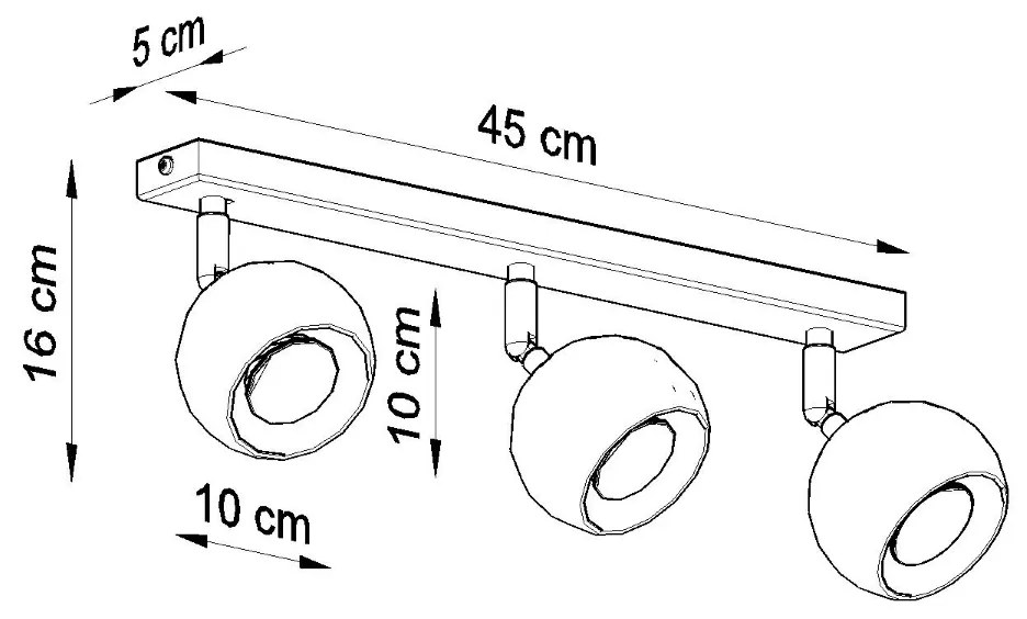 Stropné svietidlo OCULARE 3 biele