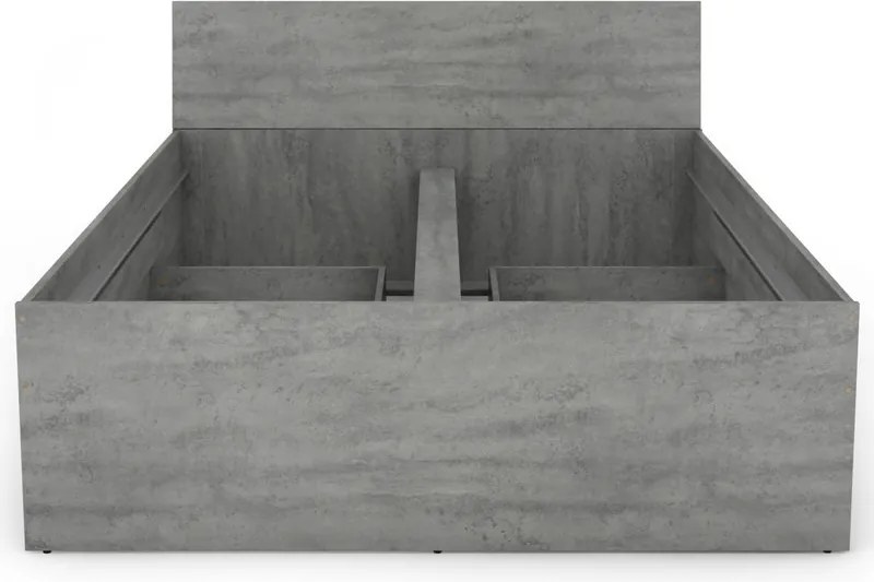Posteľ so zásuvkami Carlos 140x200, šedý beton