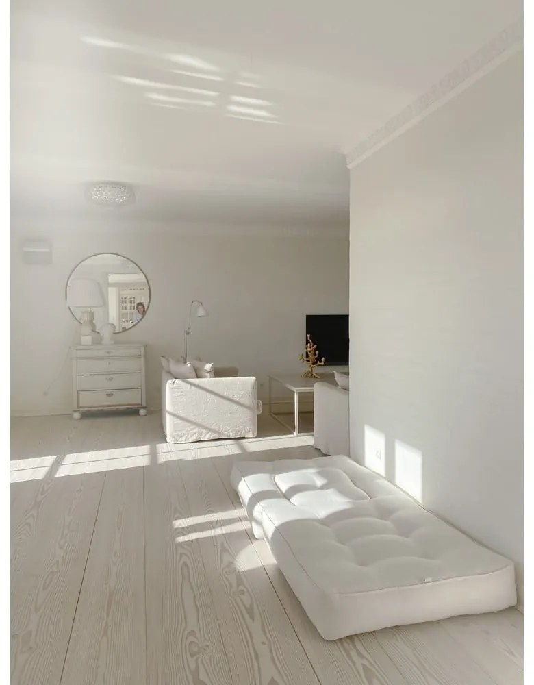 Rozkladacie kreslo so svetlobéžovým poťahom Karup Design Cube Natural