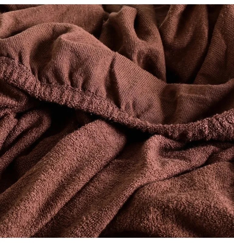 Plachta posteľná hnedá froté EMI, Plachta 90 (100)x200