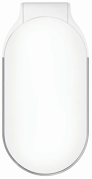 Úzky oválny pedálový kôš 45 l, biela oceľ, biela