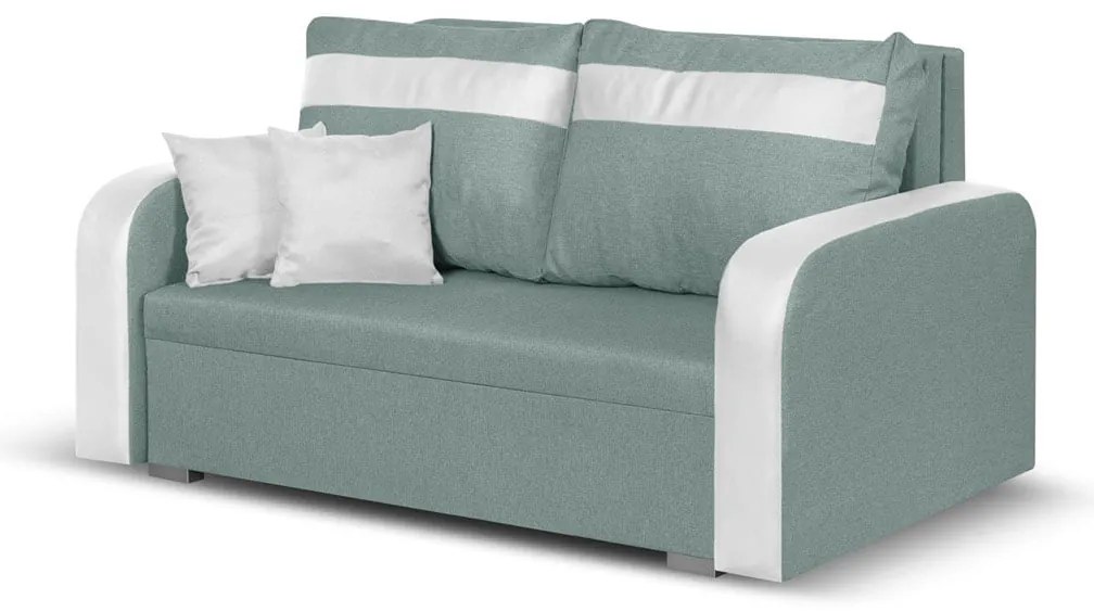 Pohovka pre 2 osoby s funkciou spania KONRAD Mätová/biela