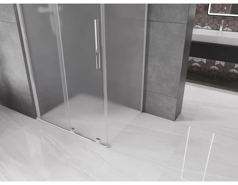 Mexen Velar, sprchový kút s posuvnými dverami 150 x 100 cm, 8mm sklo námraza, chrómová, 871-150-100-31-01
