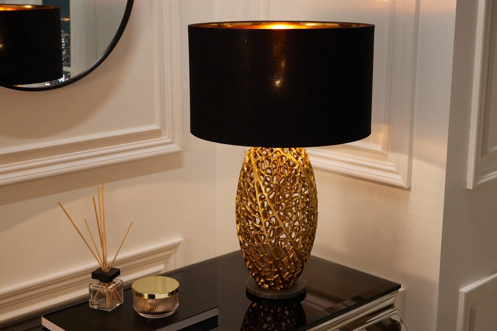 Stolná lampa Leaf 45cm zlatý RÁM