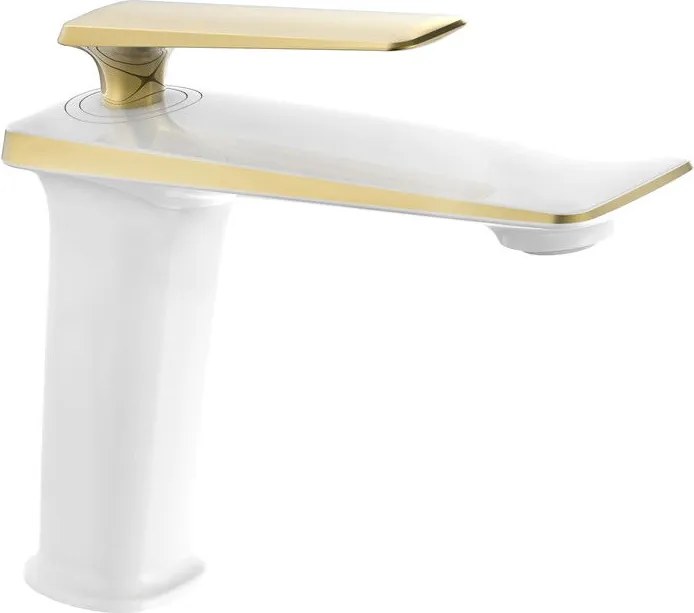 Mexen Purus umývadlová batéria, biela/zlatá - 745800-25