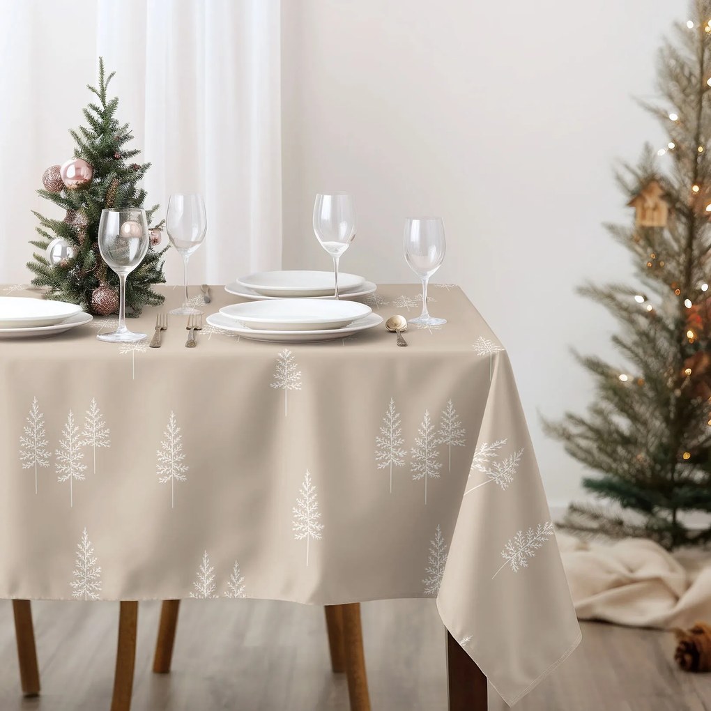 Goldea vianočný hranatý obrus 100% bavlnené plátno - severské stromčeky 100 x 100 cm