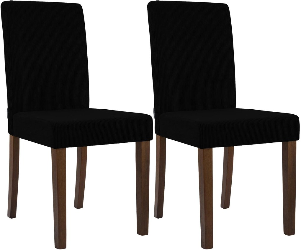 Sada 2 ks jedálenských stoličiek Ina látka cord, antik tmavá - čierna