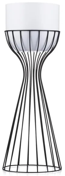 Kovový kvetináč LOFT 56x20 cm čierna/biela