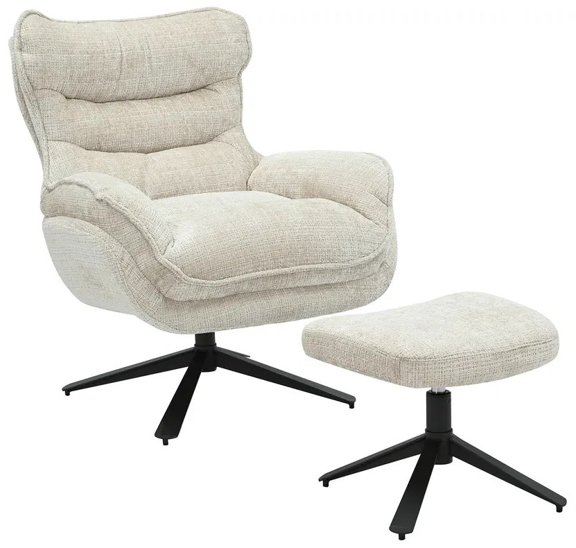 Kreslo CLOUD otočné o 360° šampanská béžová