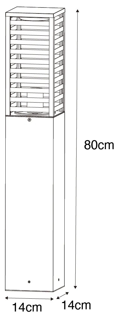 Moderné vonkajšie stojaca lampa čierna 80 cm IP44 - Reims