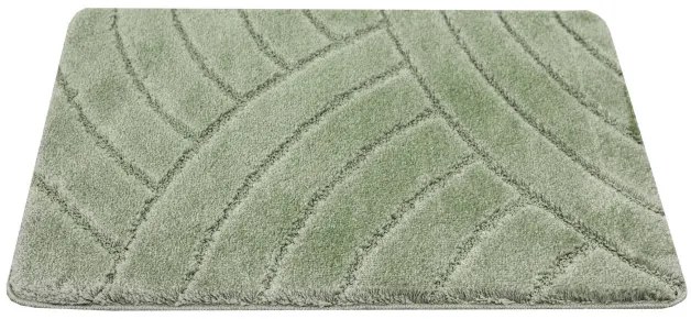 Kúpeľňový koberček Sash Sage zelený, pruhy