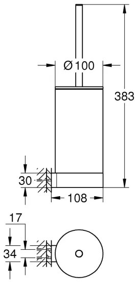 GROHE 41076GL0 - Súprava na čistenie toalety SELECTION zlatá