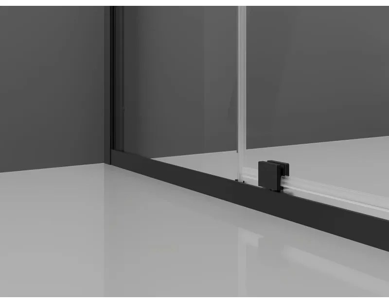 Mexen Exo, 2-krídlový sprchovací kút 100 x 100 cm, 6mm číre sklo, čierny profil, 8110-100-100-70-00