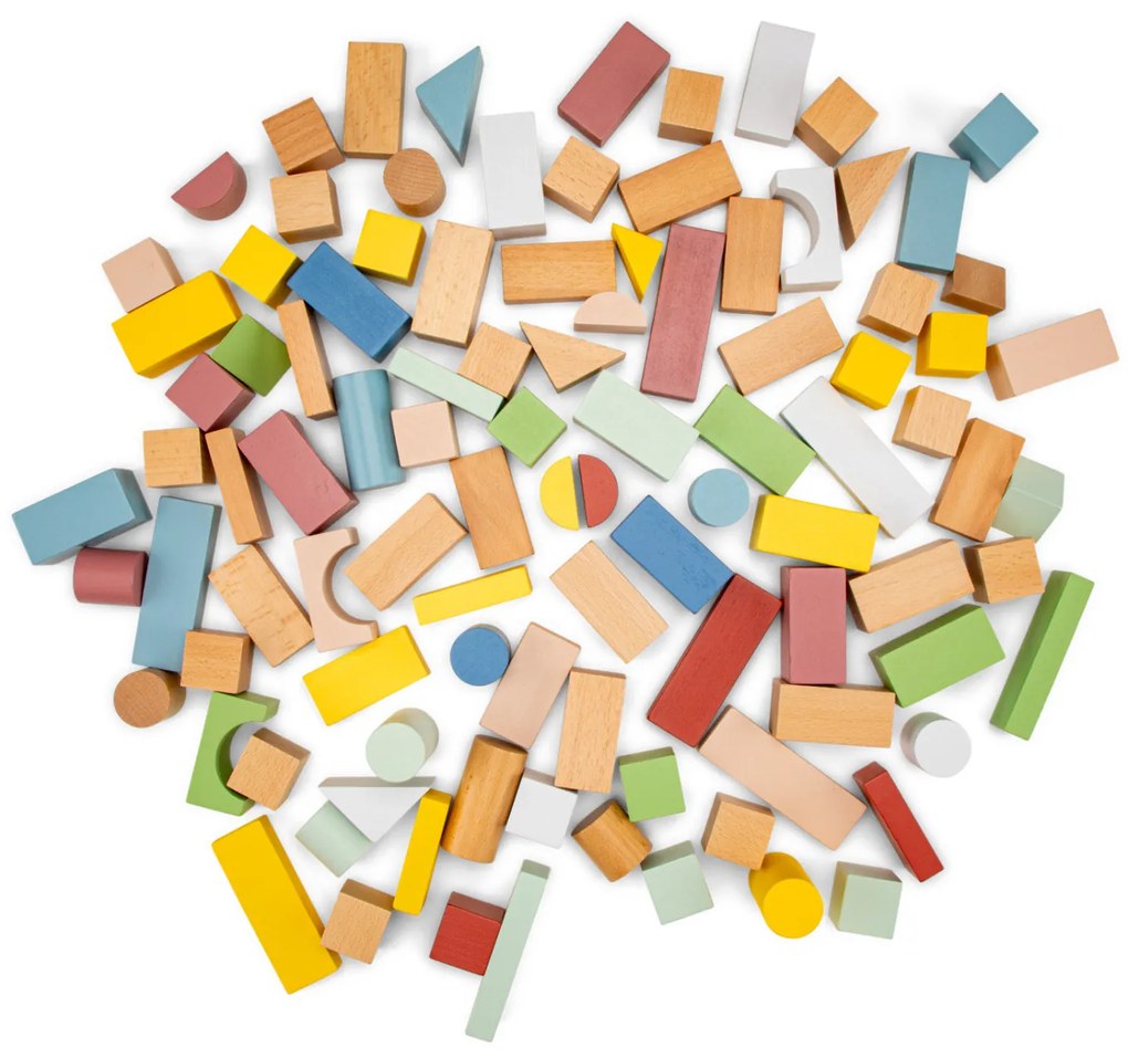 Drevené stavebné kocky - 100 ks