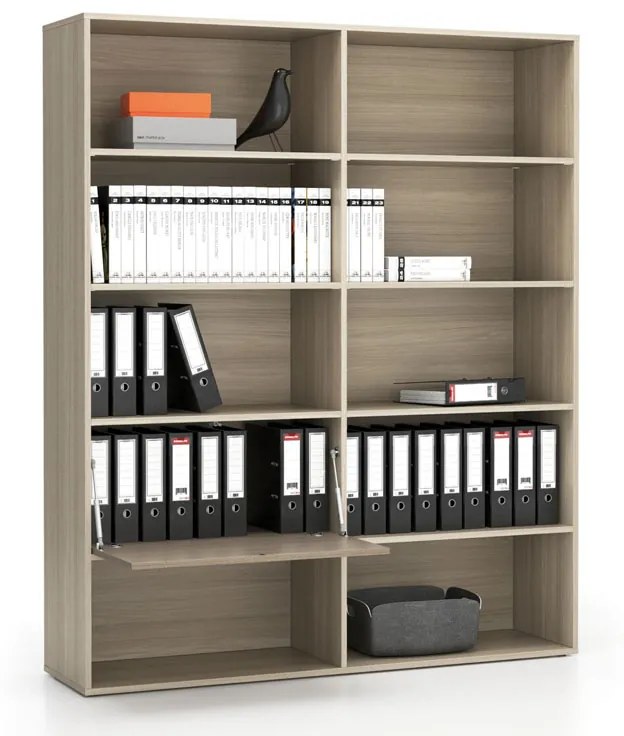 PLAN Široký kancelársky policový regál LAYERS, 1 box, 1582 x 400 x 1905