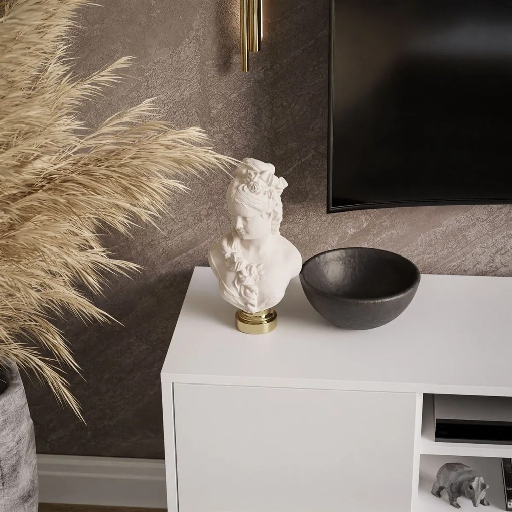 TV STOLÍK ALWIN BIELY VYSOKÝ LESK 156 cm