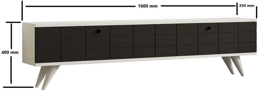 TV stolík/skrinka Butepe (antracit + biela) . Akcia -30%. Vlastná spoľahlivá doprava až k Vám domov. 1095159