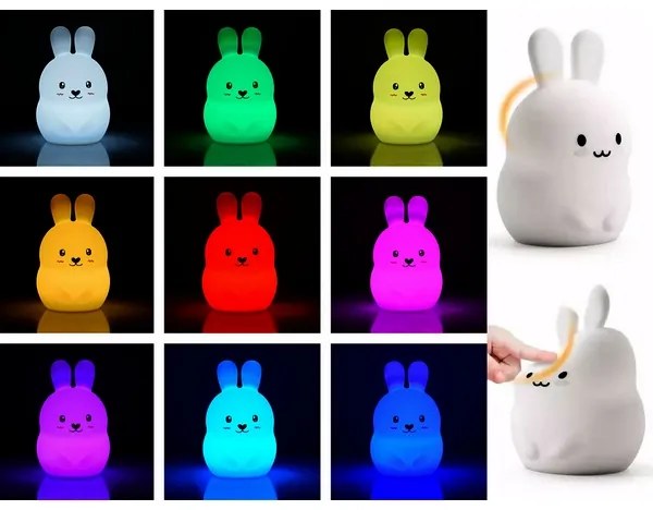 Verk 12262 Nočná RGB lampička dotyková králik USB 1200mAh s diaľkovým ovládaním
