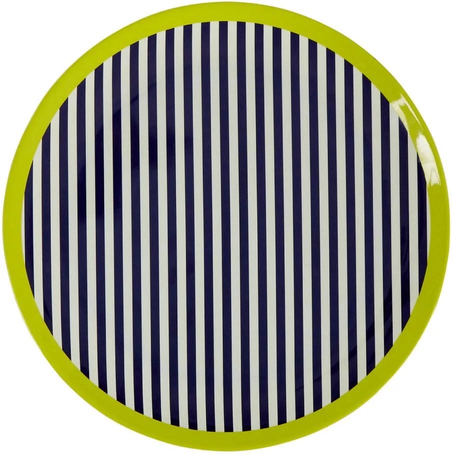 Čierno-biely pruhovaný tanier Premier Housewares Mimo, ⌀ 20 cm