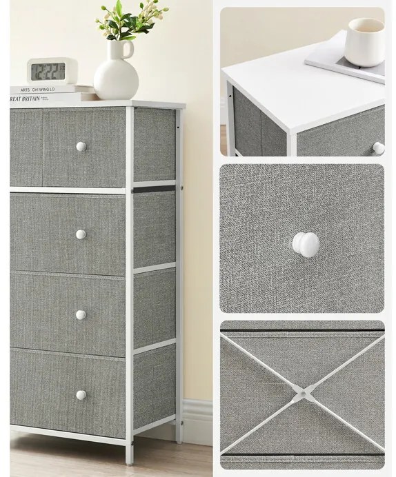 Autronic BONTEC Komoda 56x30x93cm, kov, šedá, AUK-E1051 GREY Farba: Šedá