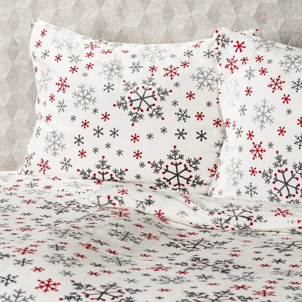 4Home obliečky mikroflanel Snowflakes, 140 x 200 cm, 70 x 90 cm
