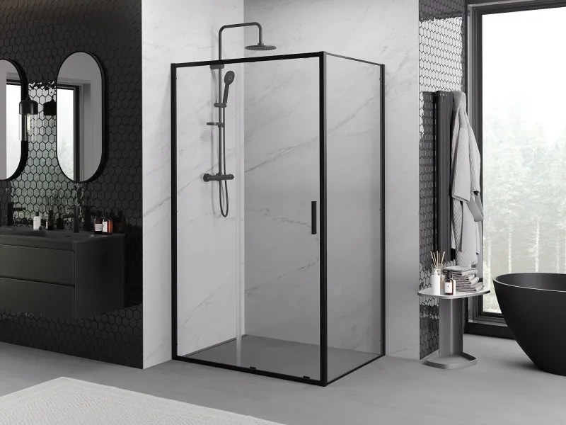 Mexen Exo-S posuvná sprchová kabína 120 x 90 cm, transparentná, čierna - 8151-120-090-70-00