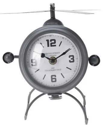 Stolné hodiny Helikoptéra – sivá 21 x 22 x 21 cm